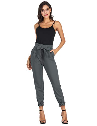 Image of GRACE KARIN Womens Casual High Waist Pencil Pants Paper Bag Pants for Work