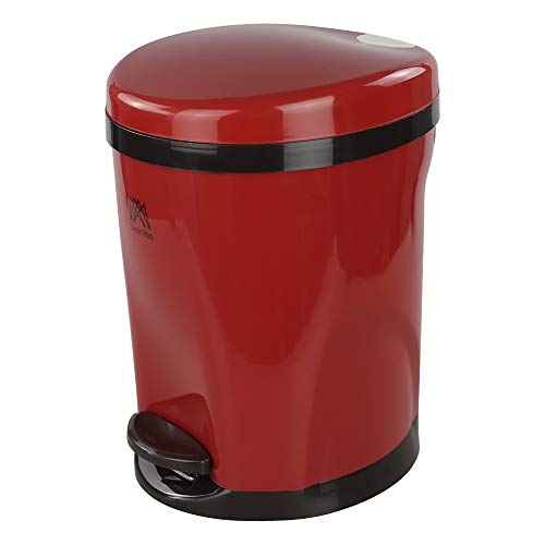 Caneca de basura circular con pedal 8.3 L roja miniatura 7