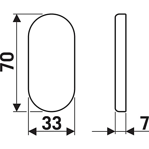 ECO Blindrosette BL (Blindabdeckung), Rosette 70x33x7mm verdeckt geschraubt, Schutzrosette Aluminium silber eloxiert