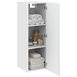 vidaXL Mobiletto da Bagno a Muro Bianco 33 x 34,5 x 100 cm,