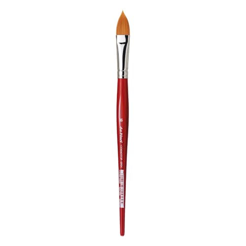 Image of da Vinci Watercolor Series 5584 CosmoTop Spin Paint Brush, Pointed Oval Synthetic with Red Handle, Size 16 (5584-16)