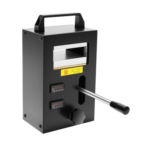 Hydraulic Heat Press Machine with Dual Heating Plates, 400℉ Max Temperature & 2-4T Pressure, 800W Tablet Press Machine with Digital Display for Flower Pressing,Portable Hot Press for DIY, Crafting