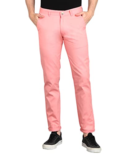 Urbano Fashion Men's Cotton Light Weight Non-Stretch Slim Fit Casual Trousers
