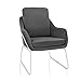 Produktbild hjh OFFICE 719226 Lounge Sessel LAGUN W Stoff moderner Relaxsessel mit Kufengestell im Industrial-Design, gepolstert, Dunkelgrau