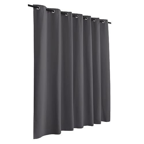Image of RYB HOME Privacy Curtain for Sliding Glass Door, Light Block Noise Reduce Insulated Curtain Screen Ceiling to Floor for Locker Room Basement Bedroom Closet, 100 inch Wide x 90 inch Long, Grey
