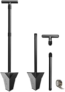DR.ÖTEK Spade Shovel for Digging, Heavy Duty Garden Shovel T Handle, Root Cutter with Long Short Handle, Gardening Tools for Metal Detecting, Transplanting, Trenching, Beach, Camping, 80 & 116 cm