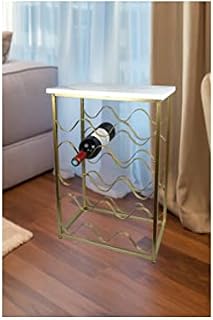 Spot on dealz® Wine Racks Free Standing Bottle Rack Table Stand 4 Tier Wooden Wine Rack Home Bar Unit For Cupboard Wooden With Gold Frame 12 Bottle Holder Drinks Cabinets