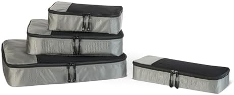 Amazon Essentials Juego de 4 Cubos para Viaje, Organizador de Equ...