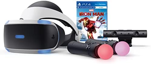 PlayerO Play-Station VR Marvel's Iron Man VR Bundle: Play-Station VR Headset, Camera, 2 Move Motion Controllers, Marvel's Iron Man VR Digital Code for PS-4 PS-5, White