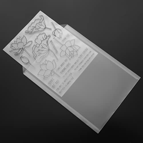 Image of 20Pcs Rubber Magnetic Sheets 0.5mm Thickness with Clear Stamp Die Storage Pockets 48 Label StickerResealable Plastic Storage Pocket Large Envelope Case Cutting Dies Stencil Organizer forCard Making