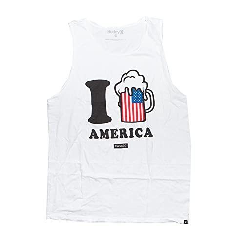 Camiseta de tirantes Hurley Merica blanca talla XL para hombre