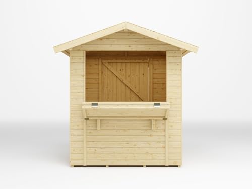 Woodtex Marktstand Verkaufsstand Marktbude|Holzhaus Gerätehaus Fichte Nevia Naturbelassen 197x215x220cm, inkl.Dachpappe,ohne Boden Satteldach Woodtex Marktstand Verkaufsstand Marktbude|Holzhaus Gerätehaus Fichte Nevia Naturbelassen 197x215x220cm, inkl.Dachpappe,ohne Boden Satteldach