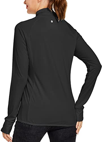 Willit Women's Long Sleeve Shirts Upf 50+ Sun Protection Jacket Spf Shirts Running Hiking Athletic Uv Jacket Lightweight Black M #TOP2