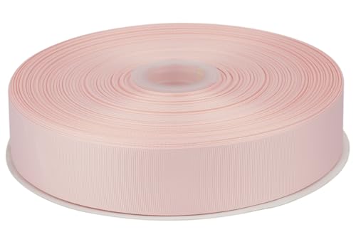 Tekdeere 1-1/2 inch Solid Lt. Pink Grosgrain Ribbon 100 Yards, Perfect for Gift Wrapping, Crafts, Bows Making, Sewing, Wreaths, Hair Accessories and Wedding Decoration