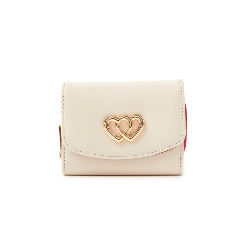 accessorize London Women's Cream Double Heart Faux Leather Purse-picture-16