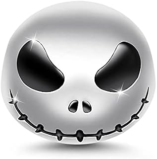 GNOCE Luminous Jack Skull Charm Bead Sterling Silver Glow In The Dark Charm Bead Fit Bracelet/Necklace Halloween Charm for Women Men