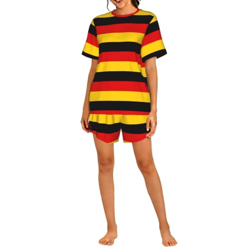 Pyjama court femme drapeau allemand vêtement de nuit quotidien coton