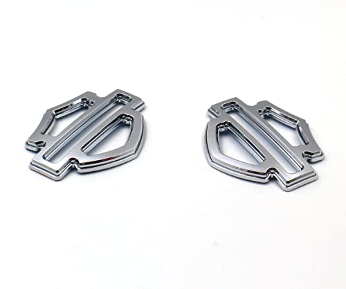 Mnneryss 2Pcs Badges Double Layer Emblems Fits Harley Cvo Custom Tank Emblems (Chrome) #TOP3