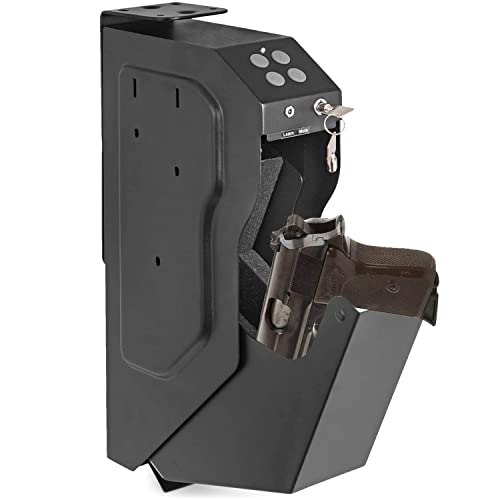 MYXJX armadio per armi, Cassaforte for pistole con codice segreto, for comodino, montaggio a parete, scrivania, letto, veicolo, cassaforte personale tastiera e serratura a chiave