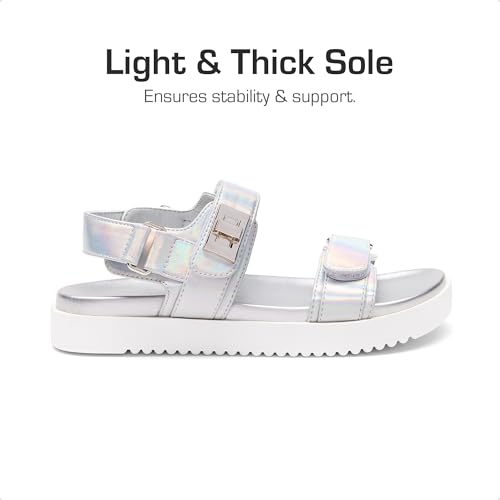 DREAM PAIRS Girls Sandals Casual Open Toe Two Adjustable Strapped Sandals with Hook and Loop for Little Kid/Big Kid2