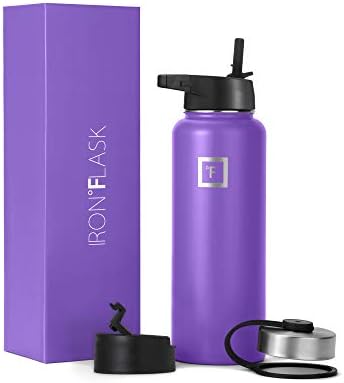 Iron Flask Sports Water Bottle - 945 ml, 3 Lids (Straw Lid), Vacuum Insulated Stainless Steel, Double Walled, Thermo Mug, Metal Canteen