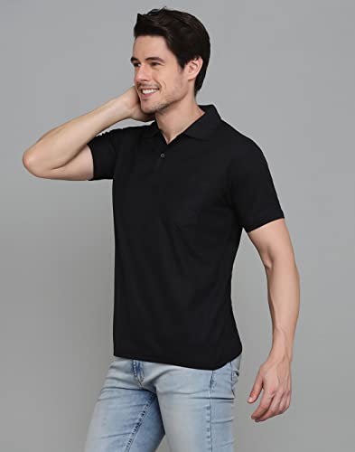 Image of INKKR Men's Polo Neck Half Sleeve Cotton Blend Regular Fit T-Shirt With Pocket