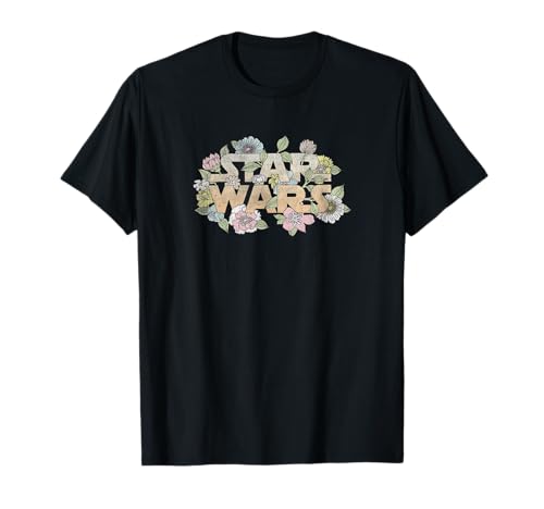 Star Wars t-shirt femme et homme logo vintage imprimé fleurs et feuilles