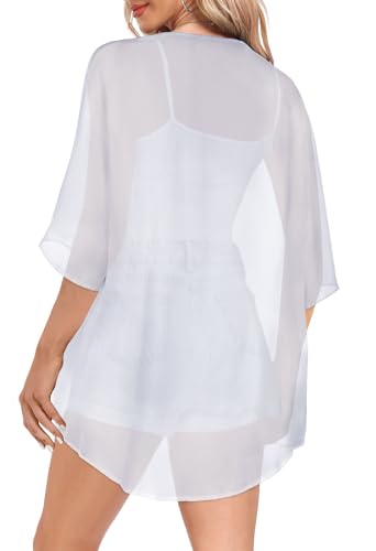 Image of Women Kimono Cardigans Casual Summer Tops Cover up Open Front Floral Print Resort Wear 2026