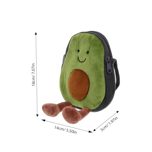 Beaupretty Avocado Purse Coin Bag Student's Phone Bag Multi-purpose Coin Pouch Boys and Girls Crossbody Fashionable Fruit Shaped2
