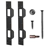 MOSECYOU Door Latch Strike Plates Oil Rubbed Bronze 2 Pack, with Reinfoced Torx Screws & Bit, Doubule Holes Striker for Exterior Interior Door, Security Striker Plate for Door Handle and Deadbolt Set