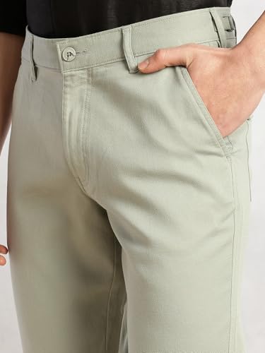 Image of Thomas Scott Men's Cricket Club Collection Straight Fit Chinos | Mid-Rise | Solid | Woven | Casual Trouser