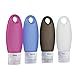 Flacon Voyage Silicone, 4Pcs Ensemble Petites Bouteille de Voyage Anti Fuite Portables, Contenant Cosmetique Approuvé par la TSA pour Shampooing, Gel Douche, Huile Solaire, Lotion, crème(98 ML)