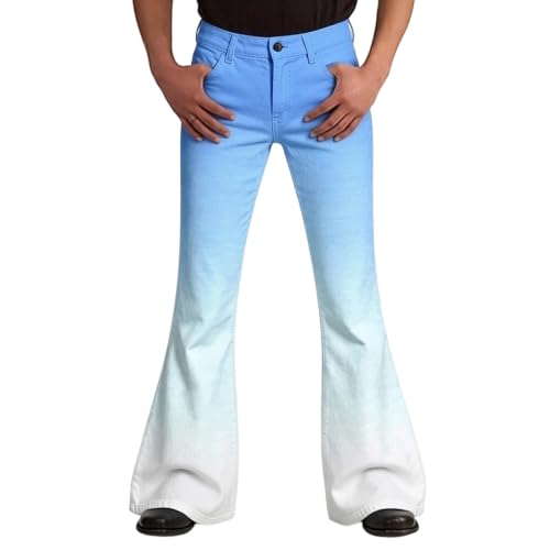 Pantalones estilo hippie para hombre con espíritu libre y degradado retro de los 70