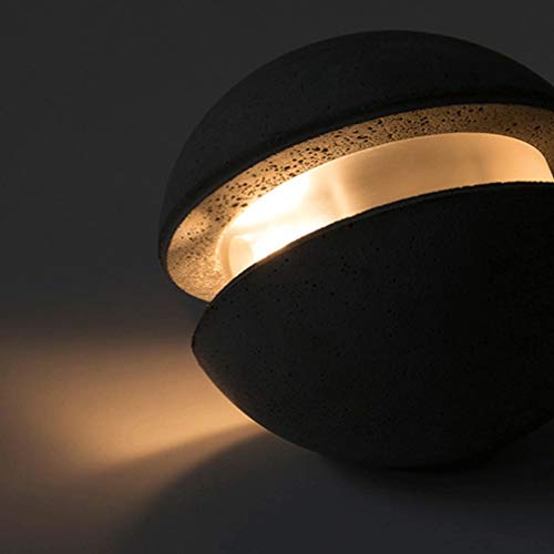 Lustre lune en béton style industriel vintage, luminaire de chevet haut de gamme