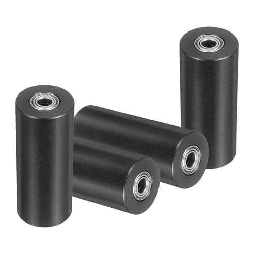 Ruedas de plástico con rodamientos sourcing map de 6x25x60 mm para guía plana en color negro