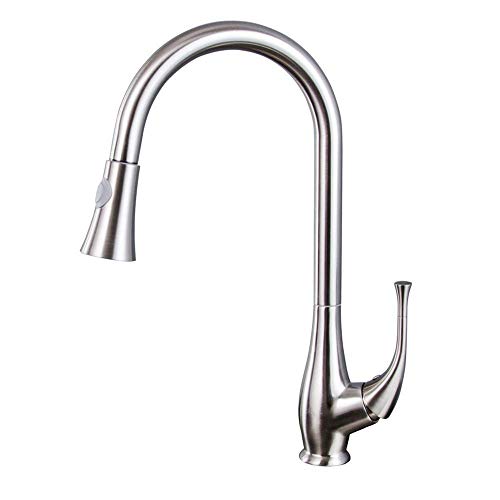 MSHGSKU Grifo Cromado para Fregadero de Cocina con rociador extraíble, Mezclador de Agua fría y Caliente, caño Giratorio de Doble función, Grifo Monomando para cocinas Modernas.