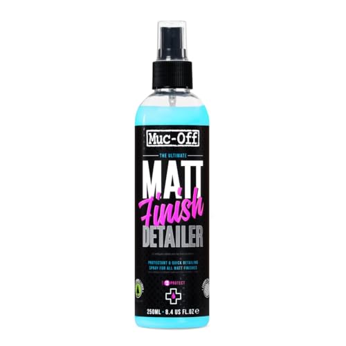 Muc Off Matt Finish Detailer 250 ml - Fahrradreiniger Premium Schutz- und Pflegespray für matte und seidenmatte Lacke - Zur Verwendung an Fahrrädern und Motorrädern, Black