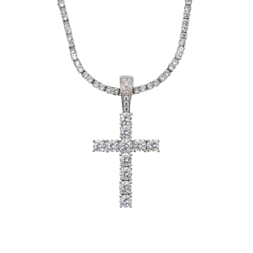 GLD Cross Necklace for Men and Women - Diamond Cross Pendant with 16-22