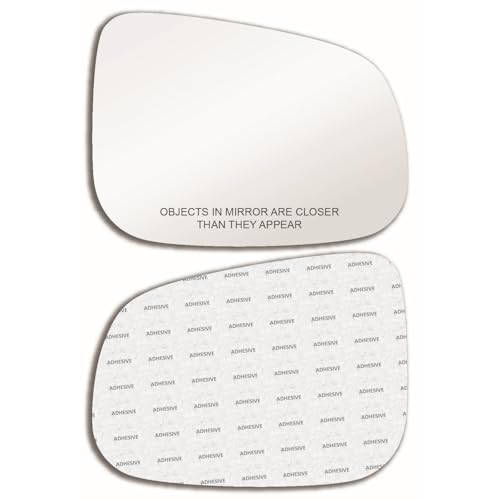 New Replacement Convex Mirror Glass with Full Size Adhesive for 2008-2009 Jaguar Super V8 Vanden Plas XJ8 2017-2019 XE 2009-2021 XF XFR XFR-S XJ XJR XK XKR XKR-S Passenger Side View Right RH