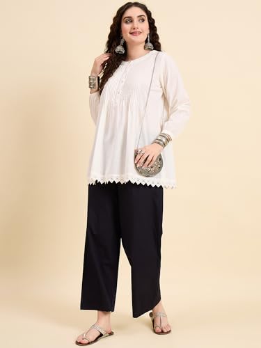 Image of Nermosa Women's Loose Cotton Relaxed Fit Palazzo