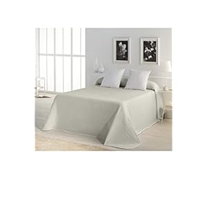 Banus Tagesdecke aus 100 % Baumwolle, Waffelgewebe (Tagesdecke, 280 x 290 cm, cremefarben)