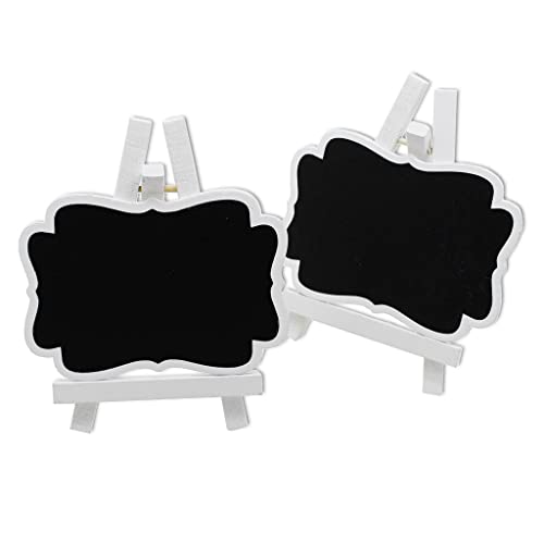 10 Pieces Wooden Tabletop Blackboard Chalkboard Stand Display Nam...