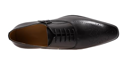 Santimon Men's Oxfords Formal Dress Genuine Leather Wingtip Brogues Oxford Wedding Tuxedo Business Casual Buckle Derby Fashion Comfor Suit Shoes for Mem3