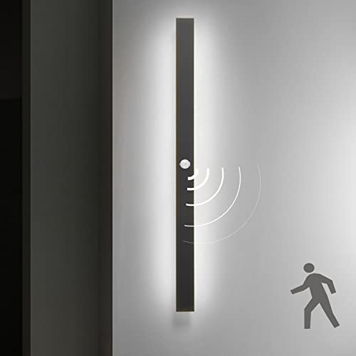 CWCQGH Apliques de Pared LED con Sensor de Movimiento Blanco frío 6000K Apliques de Pared Exterior/Interior Impermeable IP65 Lámpara de Pared de Tira Larga Iluminación de Pared,80cm