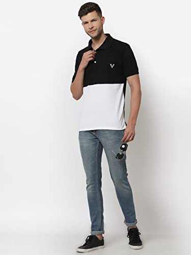 Image of UZARUS Mens Solid Cotton Regular Fit Polo T-Shirt