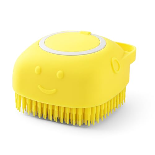 Image of Bathing & Scrubbing Brush with Soap Dispenser for Men & Women, Multicolor Silicone Body Brush Refillable Bath Brush for All Skin Types