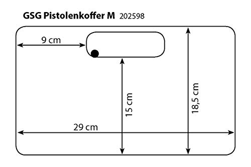GSG Pistolenkoffer 31x20x7 abschließbar Waffenkoffer Pistole mit Rasterschaumstoff Noppenschaum Pistolen Koffer Kurzwaffe Kleiner Koffer Waffen Koffer Waffentransportkoffer Schutzkoffer
