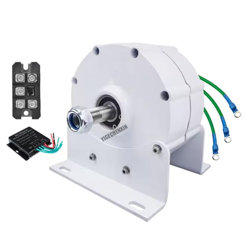 YIGECHENXIN Permanent Magnet Generator Gearless12000w 3 Phase Alternator 12V 24V 48V 220V for Wind Turbine Water Turbine Hydroelectric Generator (with Base),24v