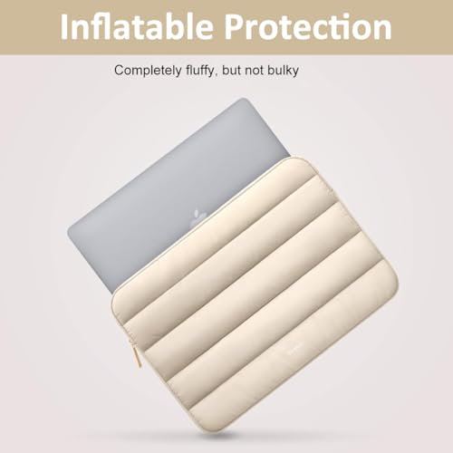 Image of ZORBES Waterpoof Laptop Bag 14.1 inches Travel Cute Puffy Soft Laptop Bag Plush Soft Lining Anti-Scratch