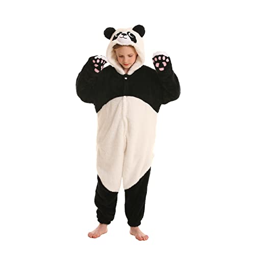 SimZoo Kids Animal Pajamas Boy Girls Panda Cosplay Costume Sleepwear One-Piece Unisex Homewear 8-9Y